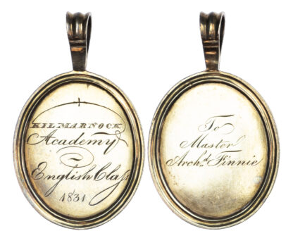 Scotland, Kilmarnock Academy, Silver Prize Medal 1831 for English to Archibald Finnie
