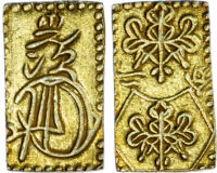 Japan, Meiji (1867-1912 AD), electrum 2 Bu, c. 1868-1869