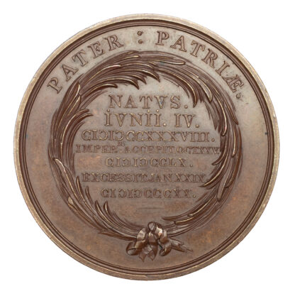 Death of George III (1760-1820), Bronze Medal by C H Küchler