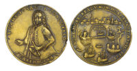 George II (1727-1760), Attack on Cartagena by Admiral Vernon, 1741, Pinchbeck Medal