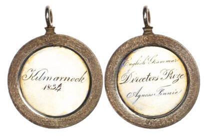 Scotland, Kilmarnock Academy, Silver Directors Prize 1834 for English Grammar to Agnes Finnie