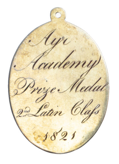 Scotland, Ayr Academy, Silver Prize Medal 1821, 2nd Class, Latin