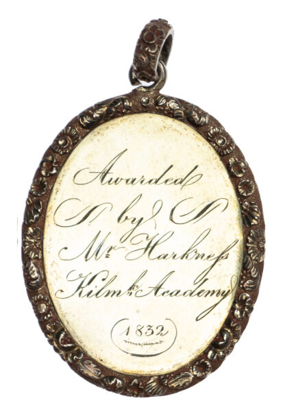 Scotland, Kilmarnock Academy, Silver Prize Medal 1832 for English and French to Anne Finnie