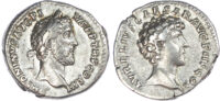 Antoninus Pius and Marcus Aurelius, Silver Denarius