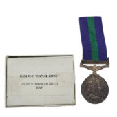 General Service Medal, 1918-62, one clasp, Canal Zone to AC2 L S Deacon
