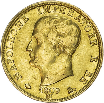 Italy, Napoleon (1804-1814), gold 40 Lire, 1809, Milan