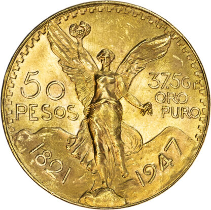 Mexico, Republic, gold 50 Pesos, 1947, Centennial of Independence