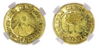 Central American Republic, Guatemala, gold ½ Escudo - MS 62