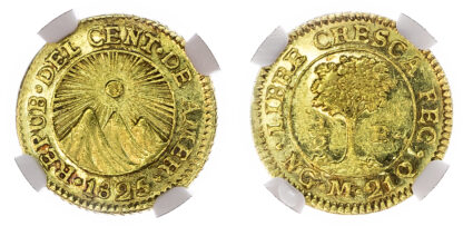 Central American Republic, Guatemala, gold ½ Escudo - MS 62