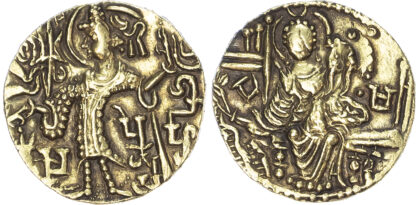 India, Kushan Empire, Kidarite Kingdom, temp. Vasu Deva III (c. 340-345 AD), gold Dinar