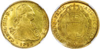 Bolivia, Charles IV (1788-1808), gold 8 Escudos, 1796 - AU 55
