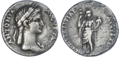 Antonia, mother of Claudius, Silver Denarius
