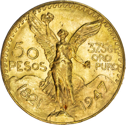 Mexico, Republic, gold 50 Pesos, 1947, Centennial of Independence