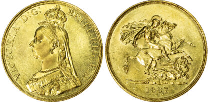 Victoria (1837-1901), Five Pounds, 1887