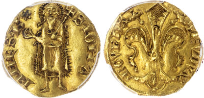 France, Burgundy, Eudes IV (1315-1350), gold Florin - AU 58+