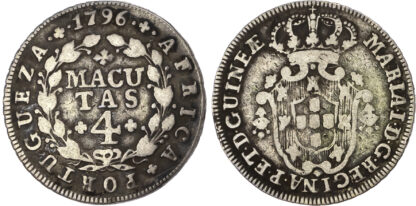Angola (Portugese), Maria I (1786-1799), silver 4 Macutas