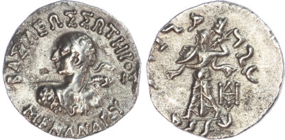 Kings of Baktria, Menander I AR Drachm