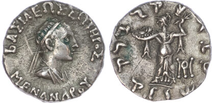 Kings of Baktria, Menander I AR Drachm