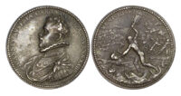 ITALY, Renaissance. Don John of Austria, (1547-1578). Capture of Tunis from the Turks, Cast Silver or Silvered-bronze Medal, 1573