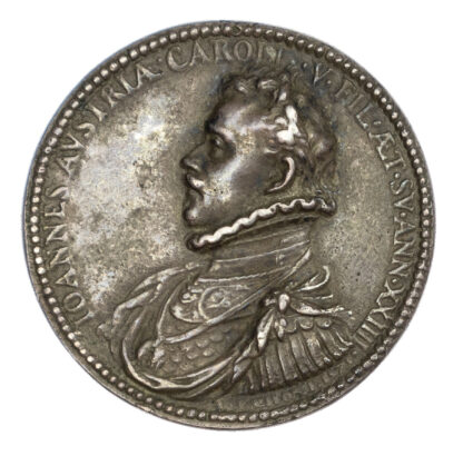 ITALY, Renaissance. Don John of Austria, (1547-1578). Capture of Tunis from the Turks, Cast Silver or Silvered-bronze Medal, 1573