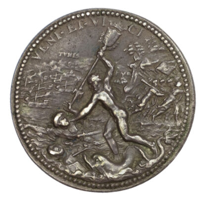 ITALY, Renaissance. Don John of Austria, (1547-1578). Capture of Tunis from the Turks, Cast Silver or Silvered-bronze Medal, 1573
