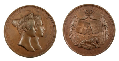 Greece, Otto I (1832-1862) and Queen Amalia, Bronze Marriage Medal 1836