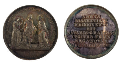 Greece, Otto I (1832-1862), Return of Ludwig I of Bavaria (Father of the King) from Greece, Silver Medal 1836