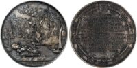 [Charles II], The Four Days Battle, naval action with the Dutch, silver medal, 1666