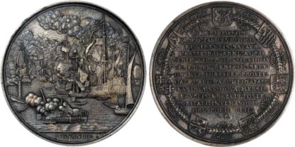 [Charles II], The Four Days Battle, naval action with the Dutch, silver medal, 1666