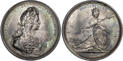 William III (1697-1702) Treaty of Ryswick and the State of Britain in 1697, Silver Medal