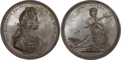 William III (1697-1702) Treaty of Ryswick and the State of Britain in 1697, Copper Medal