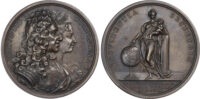 Jacobite, James (III), Elder Pretender and Princess Maria Clementina Sobieska, Birth of Prince Charles Edward 1720, copper medal