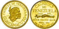 Venezuela, Indian Chiefs of Venezuela, gold Proof 20 Bolivares