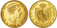Spain, Alfonso XII (1874-1885), gold 25 Pesetas, 1877