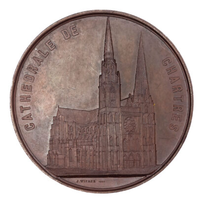 France, Chartres Cathedral, Copper Medal 1861