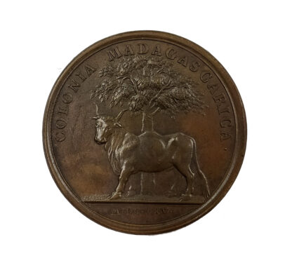 French Madagascar, Louis XIV (1643-1715), AE Medal 1665