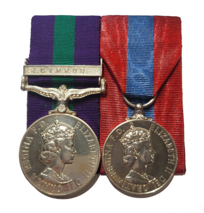 A Cyprus Ministry of Defence Imperial Service Medal Pair toPrivate/Professional and Technology Officer Beverley William Boulden