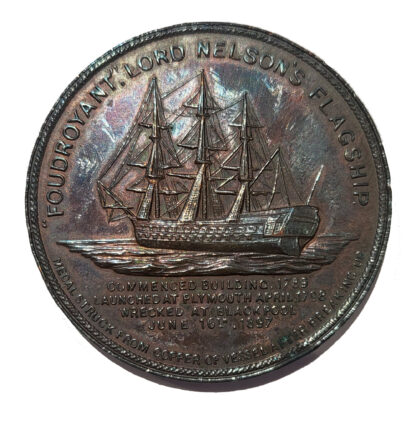 Lord Nelson's Flagship 'Foudroyant' 1897 Wreck Copper Medalion