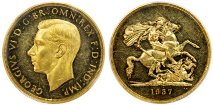 1937 George VI Proof Five Pounds - PCGS PF61 Cameo