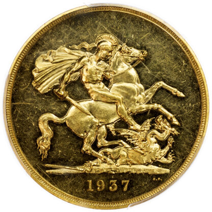 1937 George VI Proof Five Pounds - PCGS PF61 Cameo