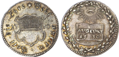 Germany, Ulm, silver Pattern strike from the dies of a Half Ducat, 1730