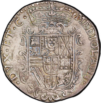 Italy, Milan, Charles II (1667-1700), silver Filippo, 1694 - AU 55