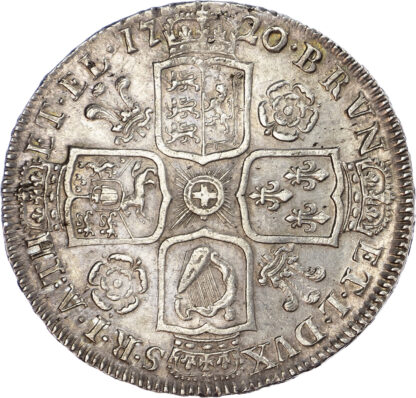 George I, ‘Roses and Plumes’ Halfcrown, 1720
