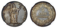 Italy, Lombardy, silver 5 Lire, 1848 M - MS 61