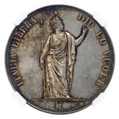 Italy, Lombardy, silver 5 Lire, 1848 M - MS 61
