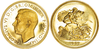 George VI, Proof Five Pounds, 1937