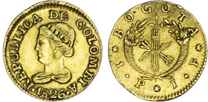 Colombia, gold Peso, 1826