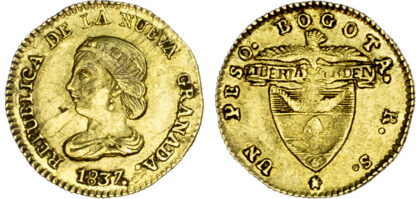 Colombia, Nueva Granada, gold Peso, 1837