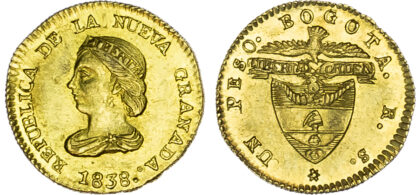Colombia, Nueva Granada, gold Peso, 1838