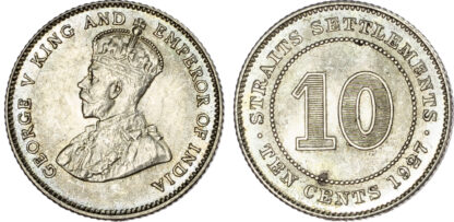 Straits Settlements, George V (1910-1936), silver 10 Cents